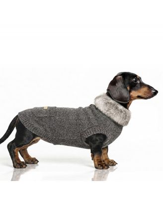 Milk&amp;Pepper Pull YELENA Gris Chiné / Col Fourrure