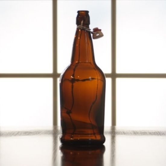 1 Liter Amber EZ Cap Bottles — 12