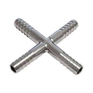 1/4" 4 Way Cross Barb SS