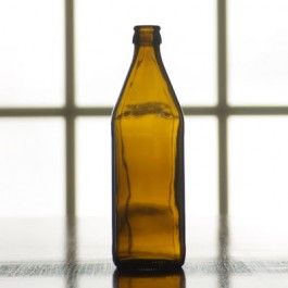 16 oz Amber Belgian Beer Bottle, crown finish, case of 12