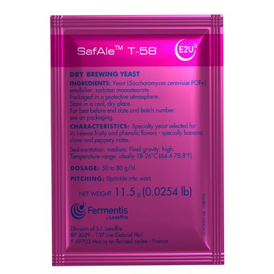 SafaleT-58 Dry Brewing Yeast 11.5 Grams