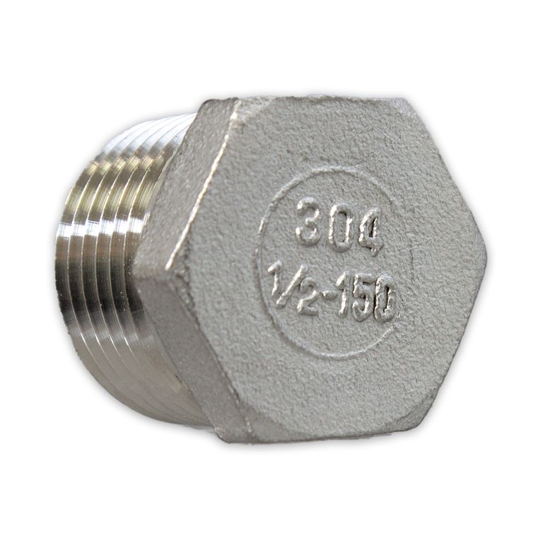 1/2" NPT STAINLESS STEEL HEX PLUG