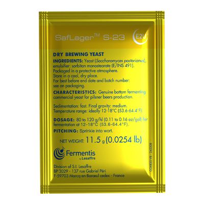 Saflager S-23 Dry Lager Yeast 11.5 Grams