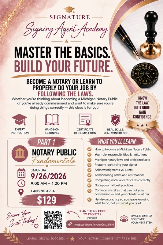 Part 1: Michigan Notary Public Fundamentals