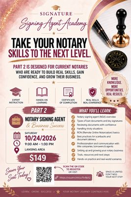 Part 2: Notary Signing Agent & Business Success Part 2: Notary Signing Agent & Business Success