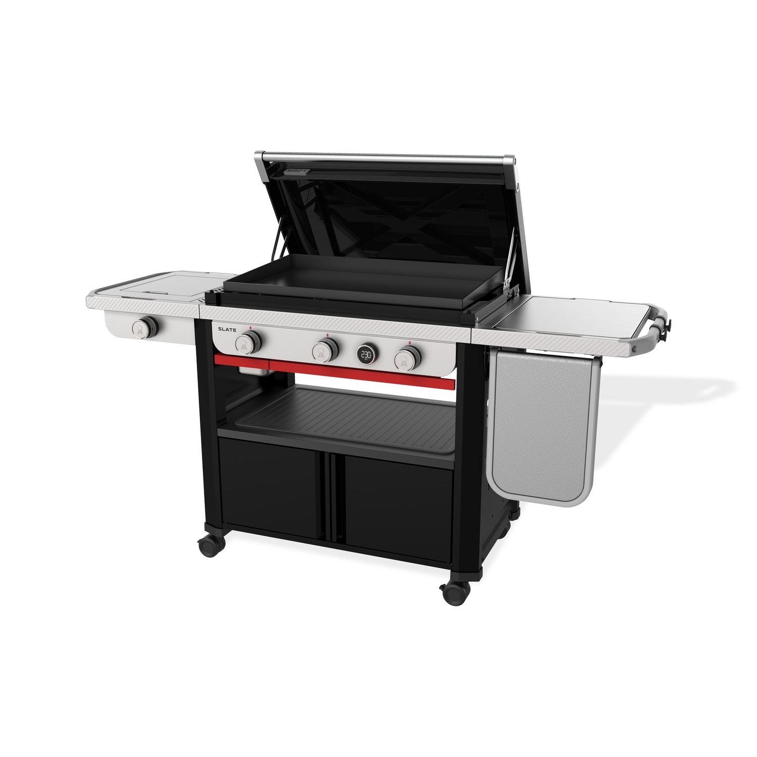 Slate Plancha 76 cm met zijbrander, Black