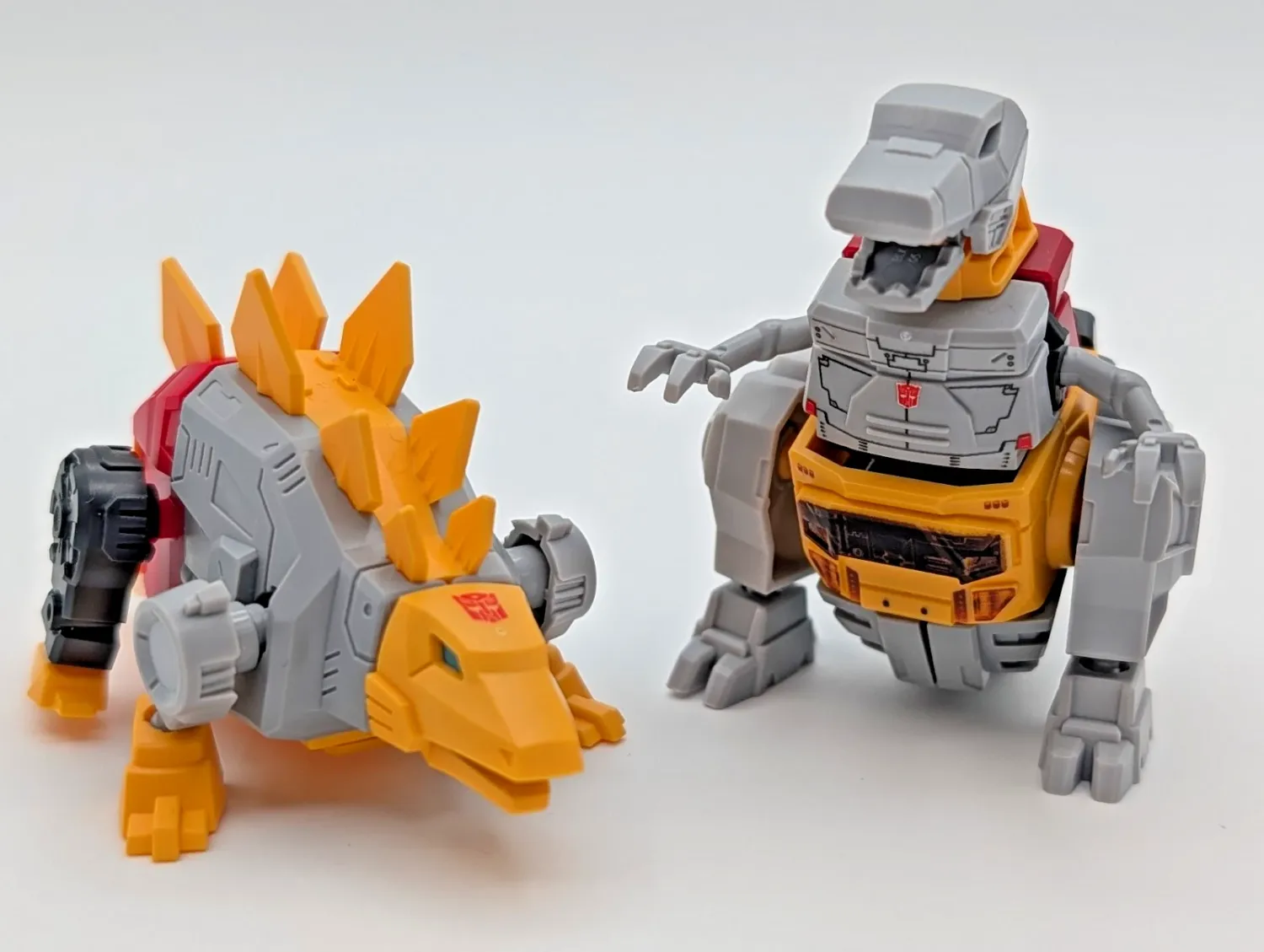 COMBO Blokees Transformers Defender 4 &amp; 6 Grimlock &amp; Snarl Dino Volcanicus figs