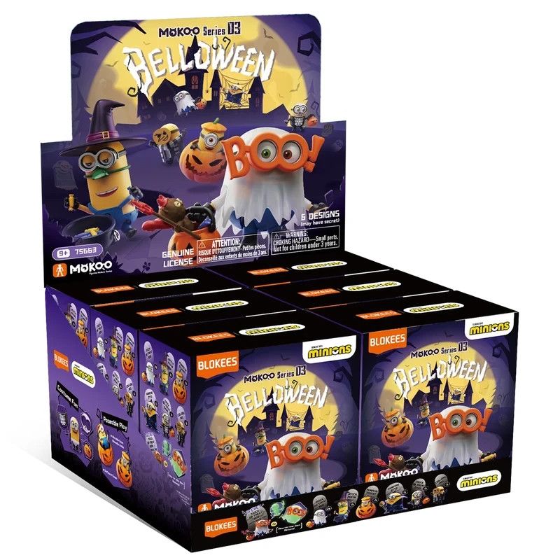 BLOKEES Minions Despicable Me Mokoo Series Belloween Sealed Box of 6 Blind Packs