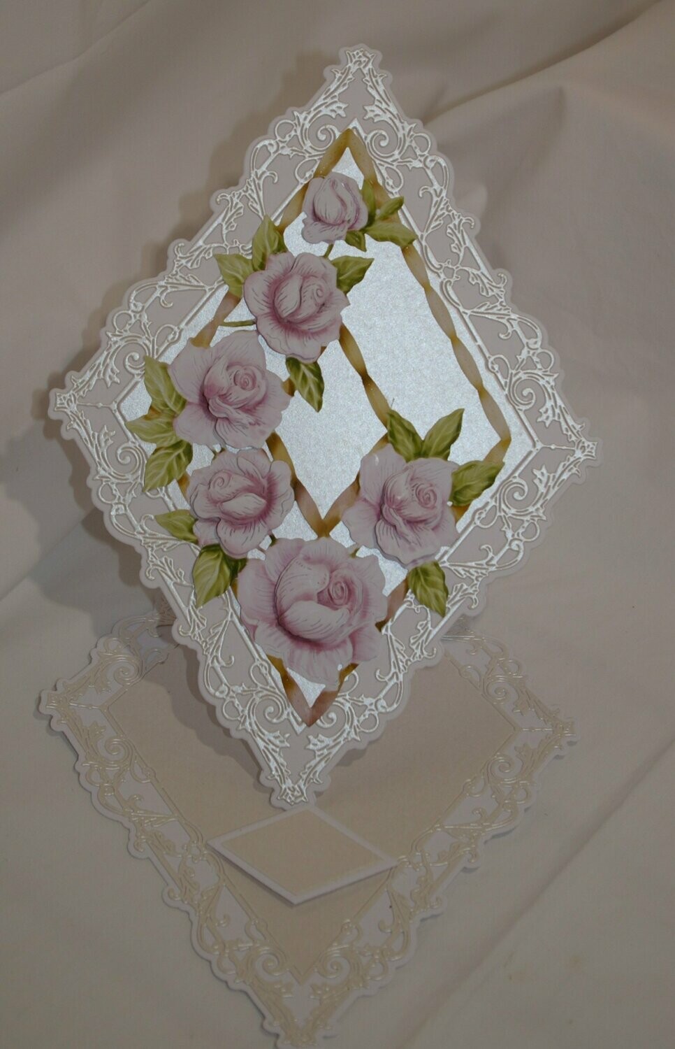 Diamond easel rose card