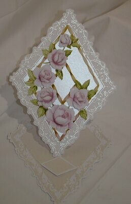 Diamond easel rose card