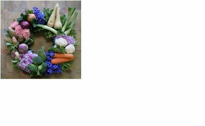 Wreath made of vegetables