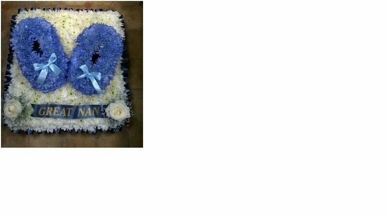 Cushion with slippers on