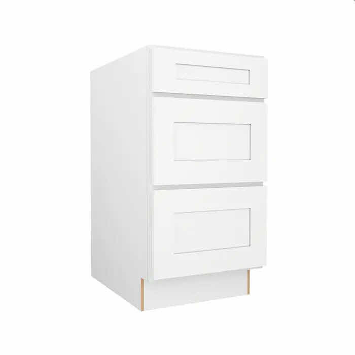 SONOMA WHITE SHAKER BASE 18 - 3 DRAWER BANK