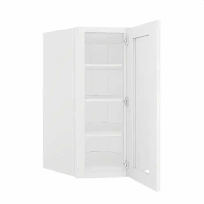 SONOMA WHITE SHAKER WALL DIAGONAL CORNER 24 X 42 GLASS DOOR