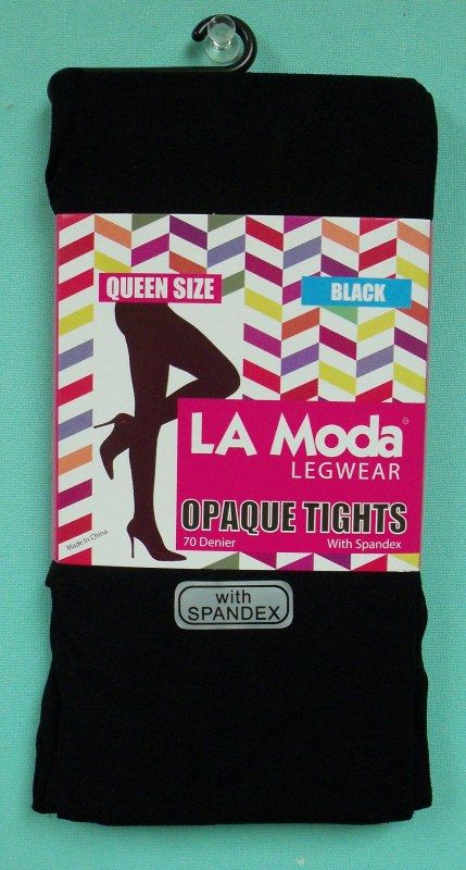 LA MODA  OPAGUE TIGHTS with Spandex                       QUEEN SIZE H 5&#39; 2 &quot;to 6&#39; 2&quot; W 150-225lbs