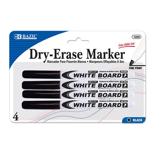 Bazic Dry Erase Markers Black