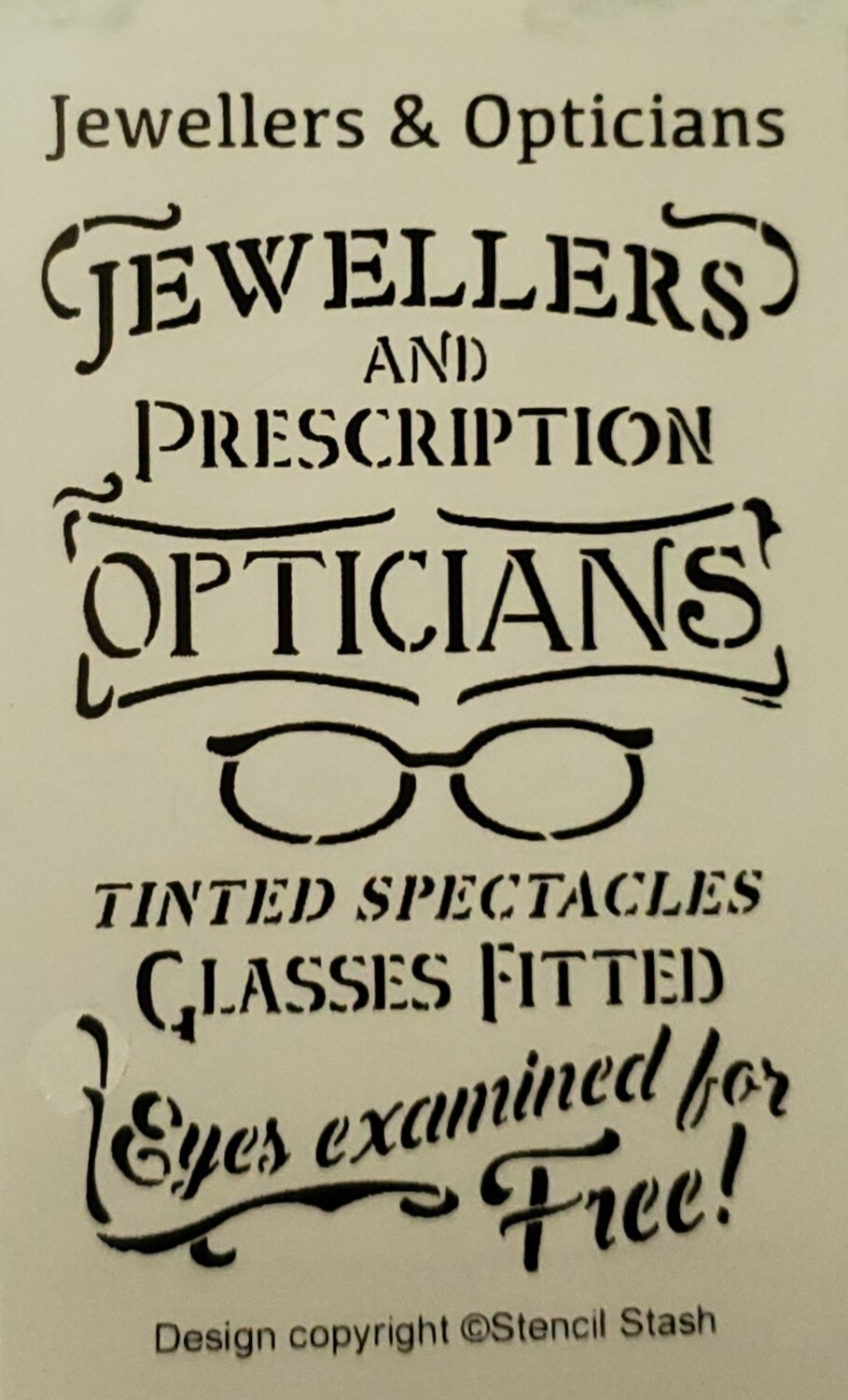 Jewelers & Opticians Stencil