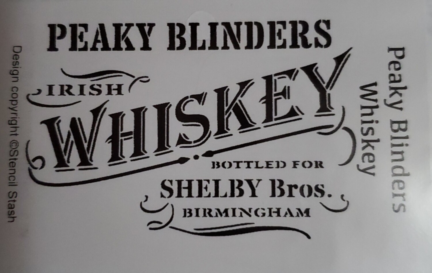 A5 Stencil Peaky Blinder-Whiskey Furniture VINO casse vintage ❤ 190 MYLAR 