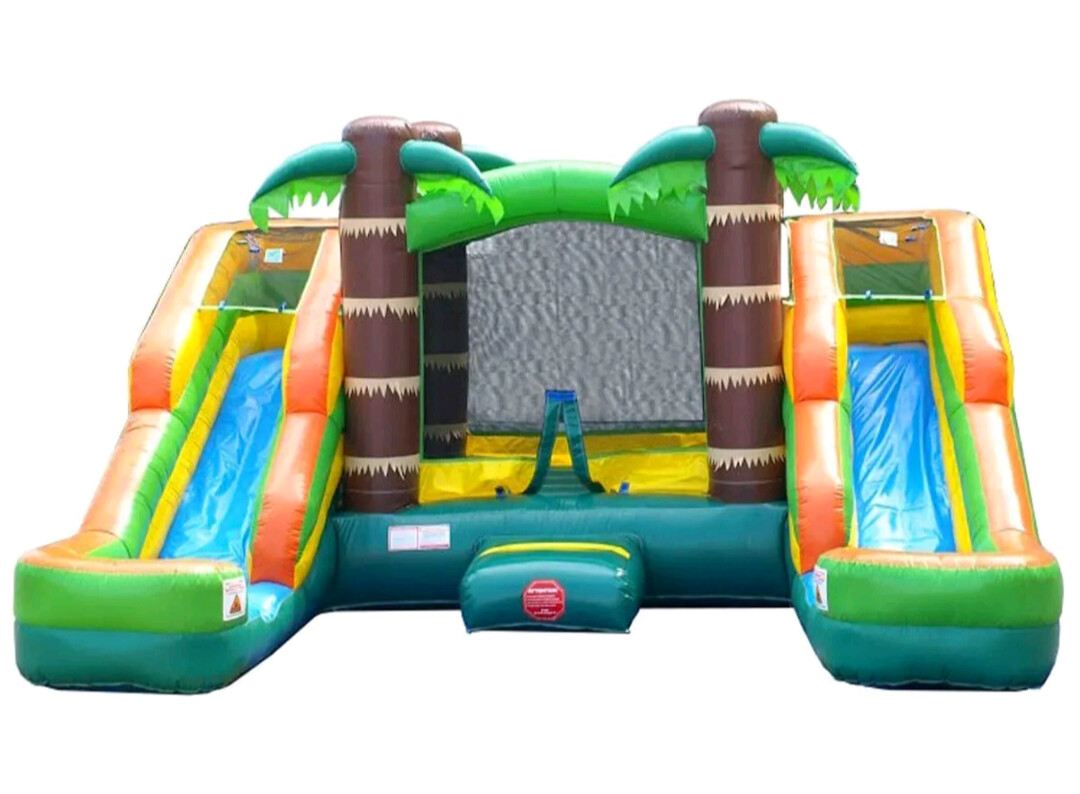Tropical Dual Slide Bounce House