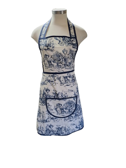 Hostess Apron-Navy Toile