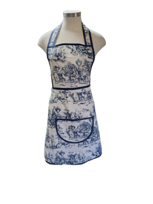 Hostess Apron-Navy Toile