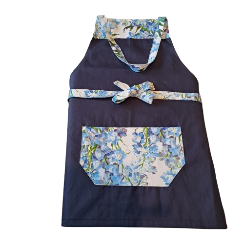 Ladies Apron-Navy White