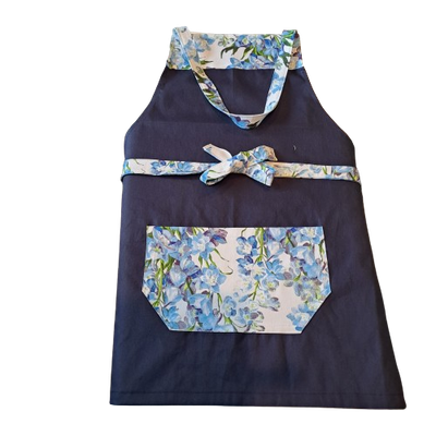 Ladies Apron-Navy White