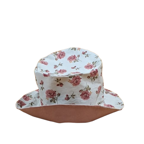 Childs Sunhat-Pink/cream Flowers Childs Sunhat-Pink/cream Flowers