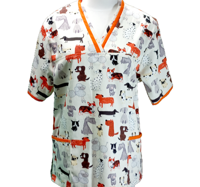 Fun Scrubs-Orange Dogs-M &amp; L