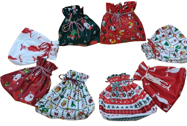 Xmas-Double drawstring pouch