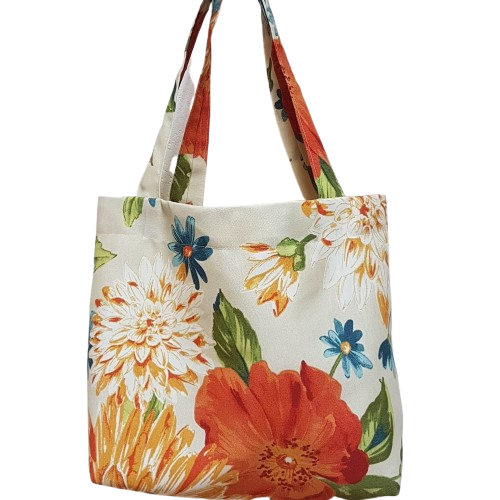 Carrybag- Autumn Tones on Cream Carrybag- Autumn Tones on Cream