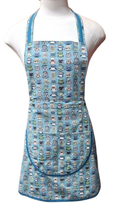 Ladies Hostess Apron Tea Cups Design