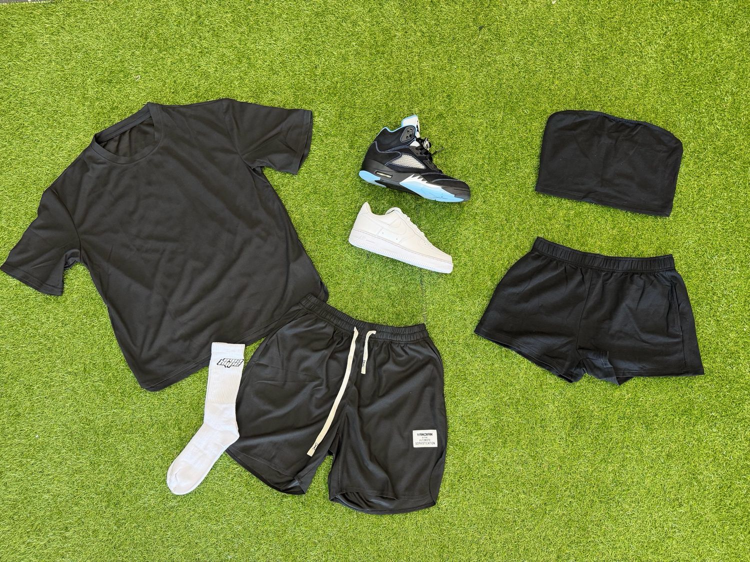 Black Plain Set “Top &amp; Bottom”
