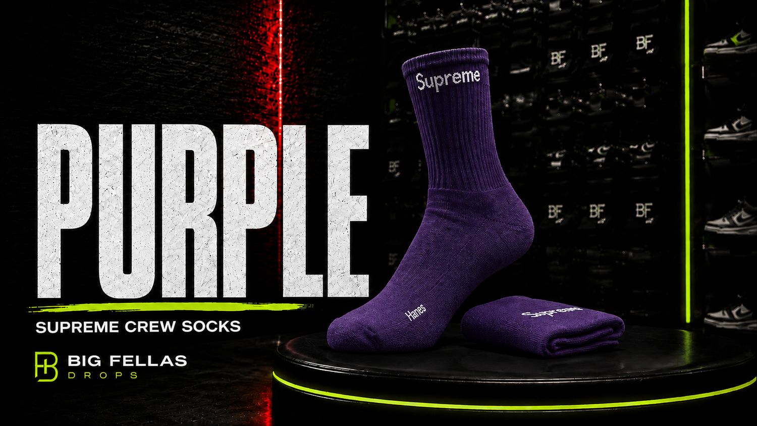 SUPREME SOCKS  - PURPLE