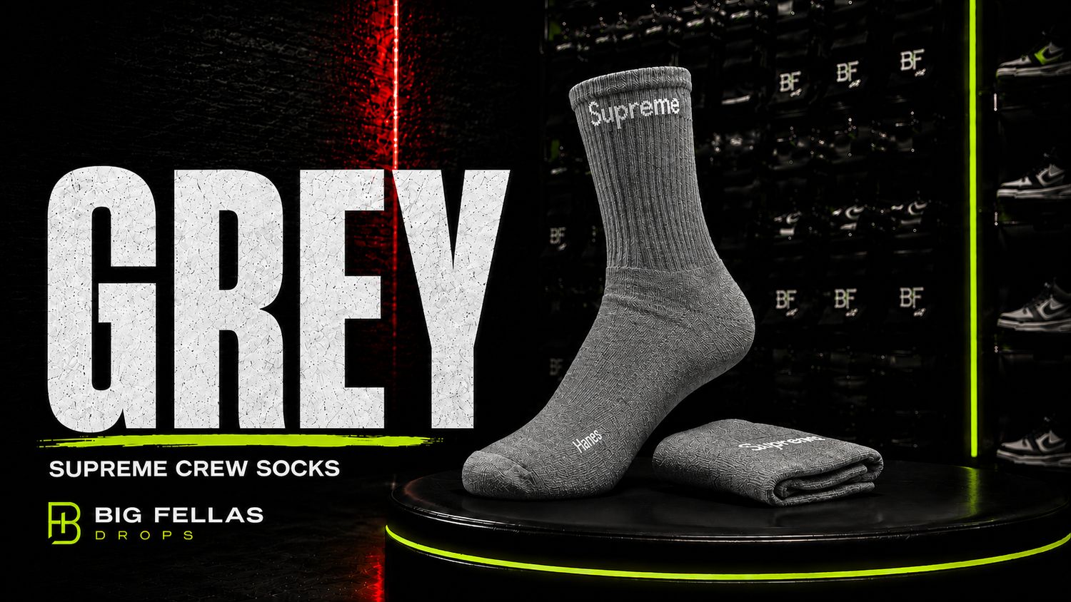 SUPREME SOCKS  - GREY