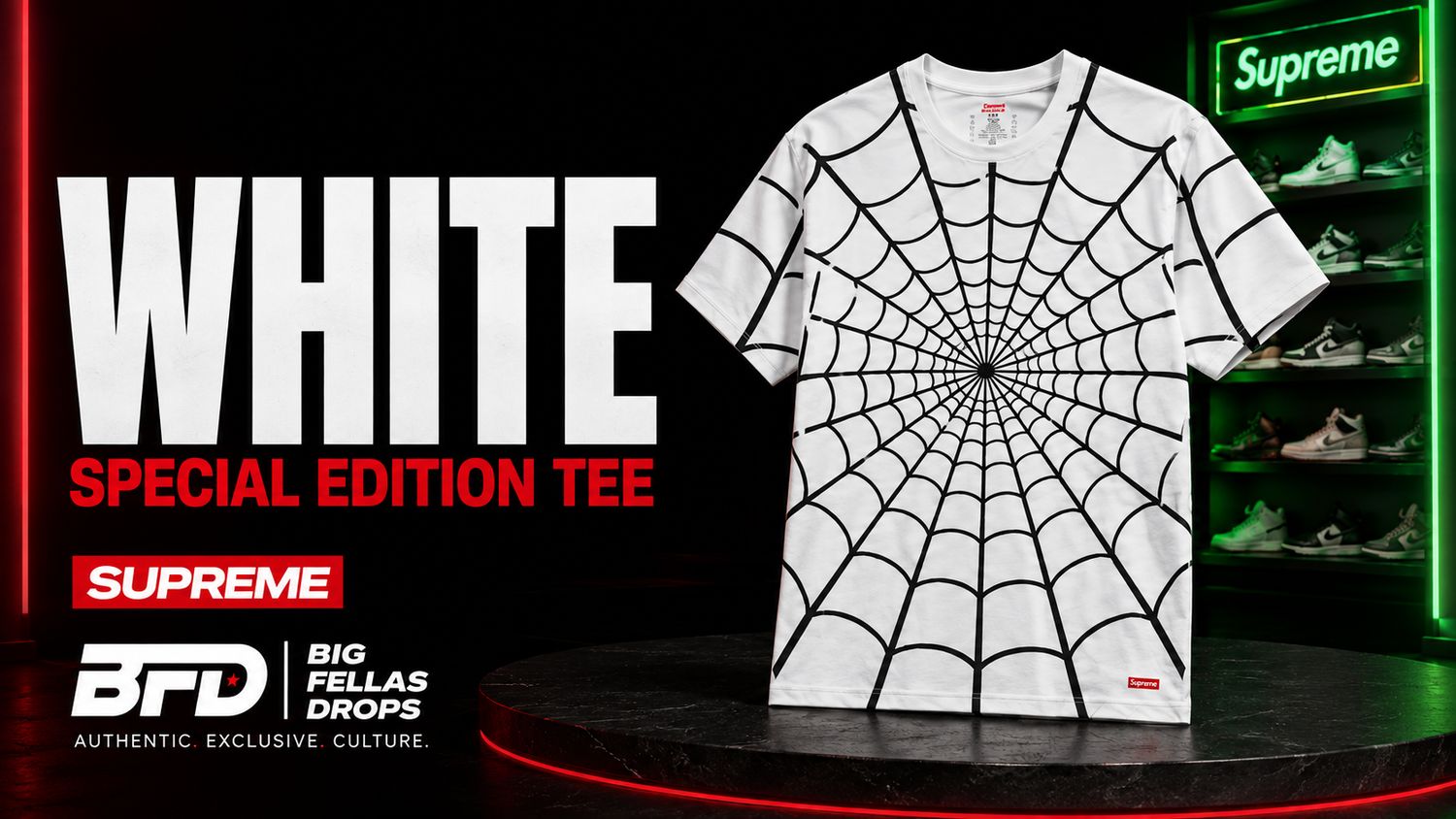 SUPREME SPIDERWEB SPECIAL EDITION TEE, name: White / S