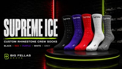 SUPREME ICE — CUSTOM RHINESTONE CREW SOCKS