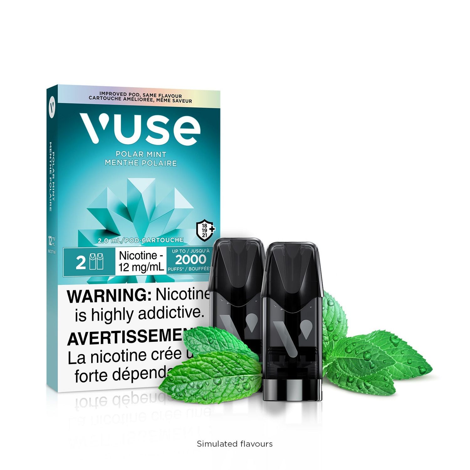 [Vape Pods] VUSE ePod - Polar Mint (2pk), Variant: 12mg (10mg) Mellow