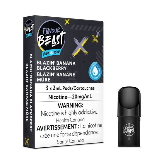[Vape Pods] Flavour Beast - Blazin' Banana Blackberry Iced (3pk)