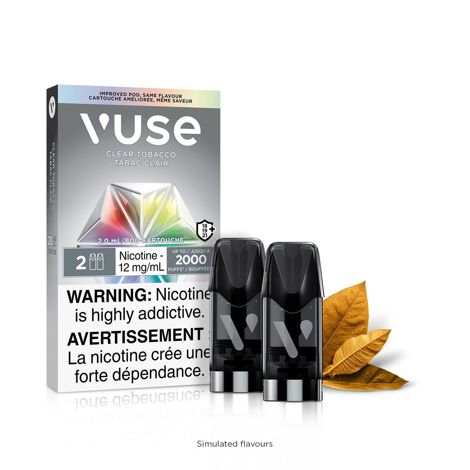[Vape Pods] VUSE ePod - Clear Tobacco (2pk), Variant: 12mg (10mg) Mellow