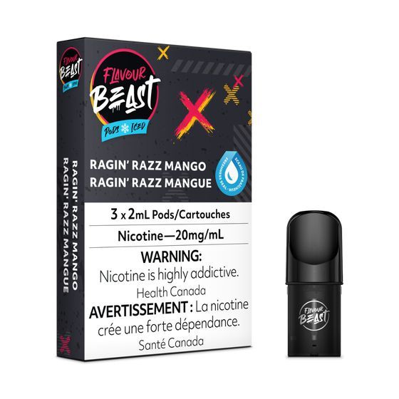 [Vape Pods] Flavour Beast - Ragin' Razz Mango Iced (3pk)