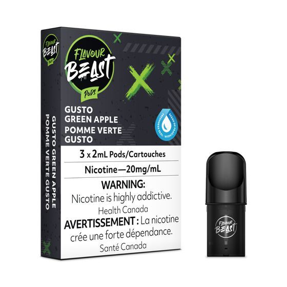 [Vape Pods] Flavour Beast - Gusto Green Apple (3pk)