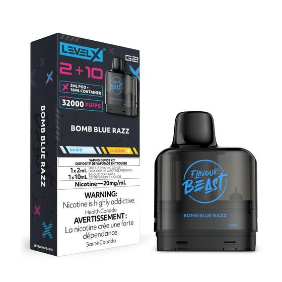 [Vape Pods] Level X G2 Flavour Beast Pod 2+10mL - Bomb Blue Razz