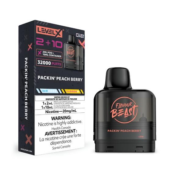 [Vape Pods] Level X G2 Flavour Beast Pod 2+10mL - Packin' Peach Berry