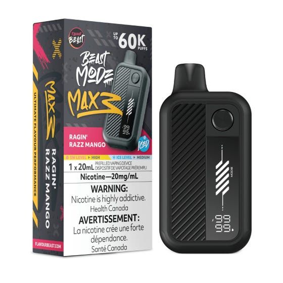 [Disposables] Flavour Beast Beast Mode Max 3 - Ragin' Razz Mango Iced