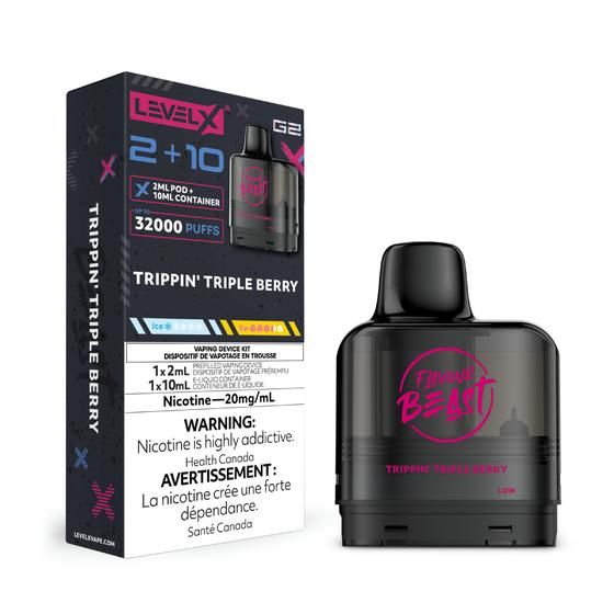 [Vape Pods] Level X G2 Flavour Beast Pod 2+10mL - Trippin' Triple Berry