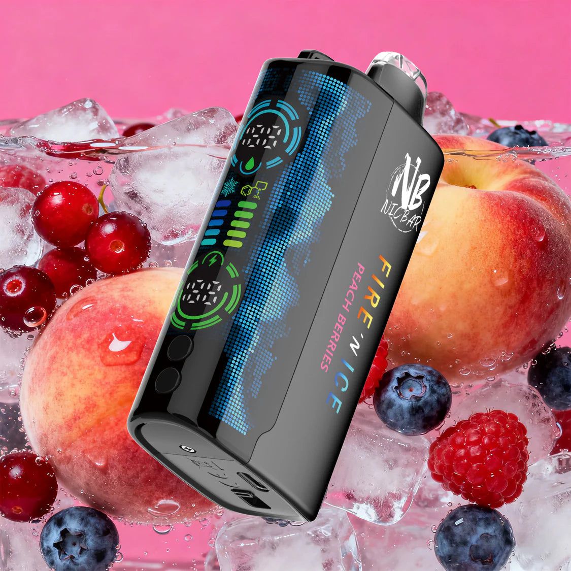 [Disposables] Nic Bar Fire N' Ice - Peach Berries