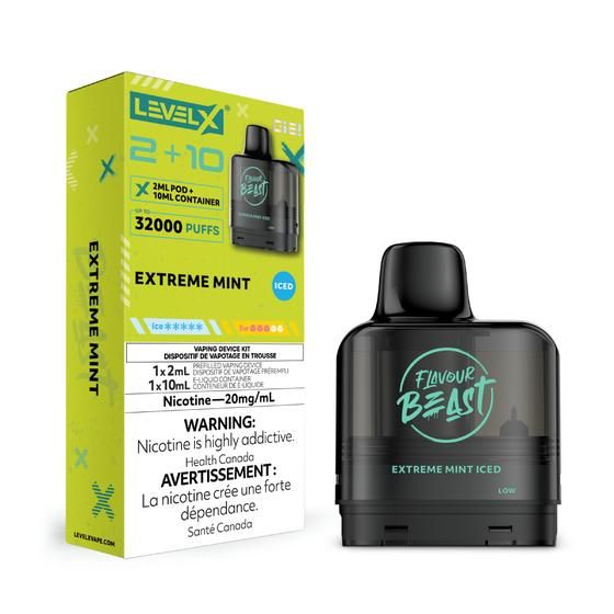 [Vape Pods] Level X G2 Flavour Beast Pod 2+10mL - Extreme Mint Iced