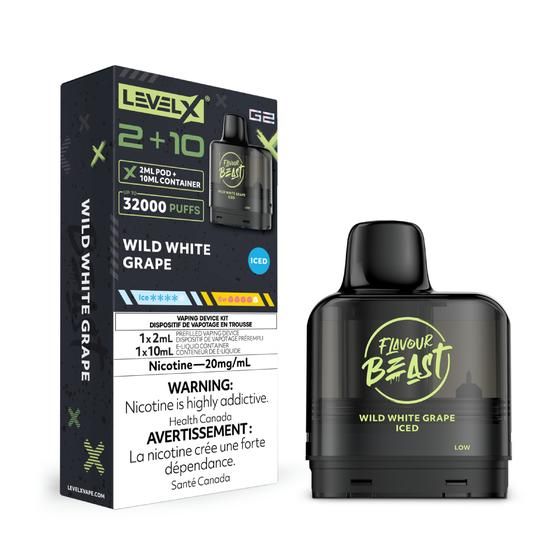 [Vape Pods] Level X G2 Flavour Beast Pod 2+10mL - Wild White Grape Iced