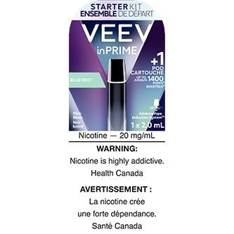 VEEV InPrime Vape Pod Starter Kit, Variant: Slick Black - Blue Mint 20mg x1